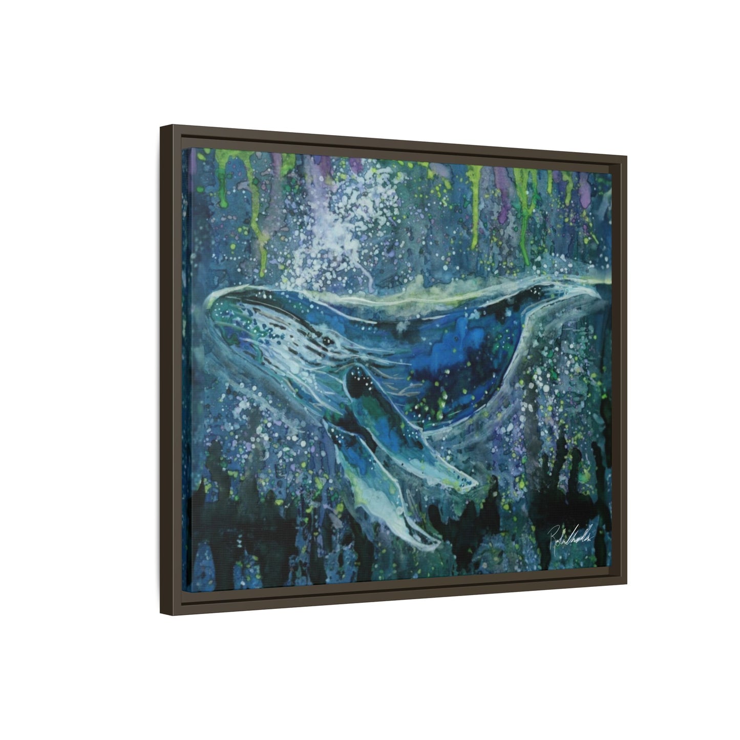 Watercolor Whale Framed Wall Art