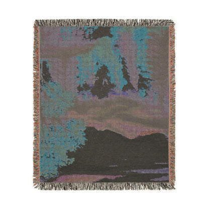 Autumn Landscape Woven Blanket — Scenic Fall Tapestry Throw