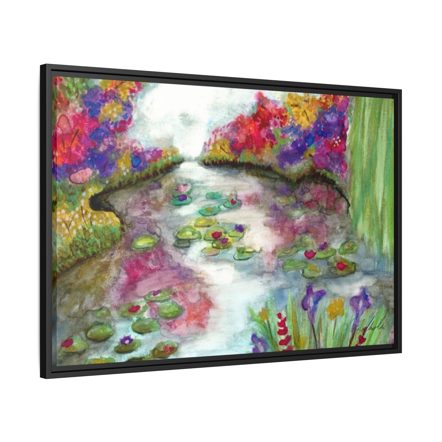 Floral Summer Pond Framed Wall Art