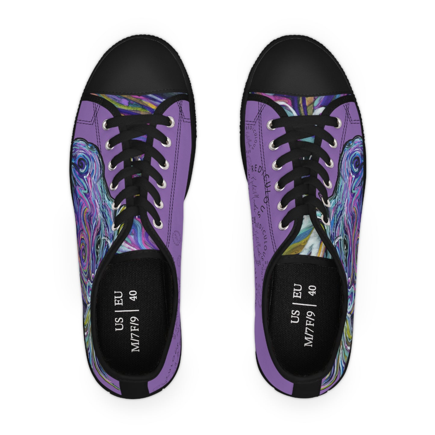 Purple Abstract Horse Unisex Low-Top Sneakers