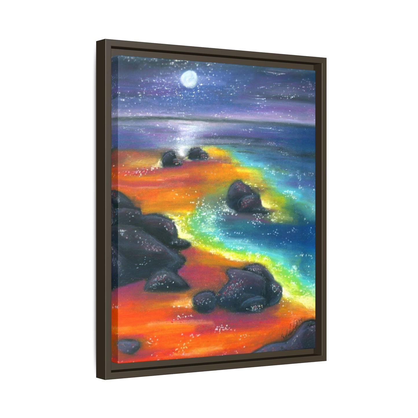 Beach at Night Frame Wall Art
