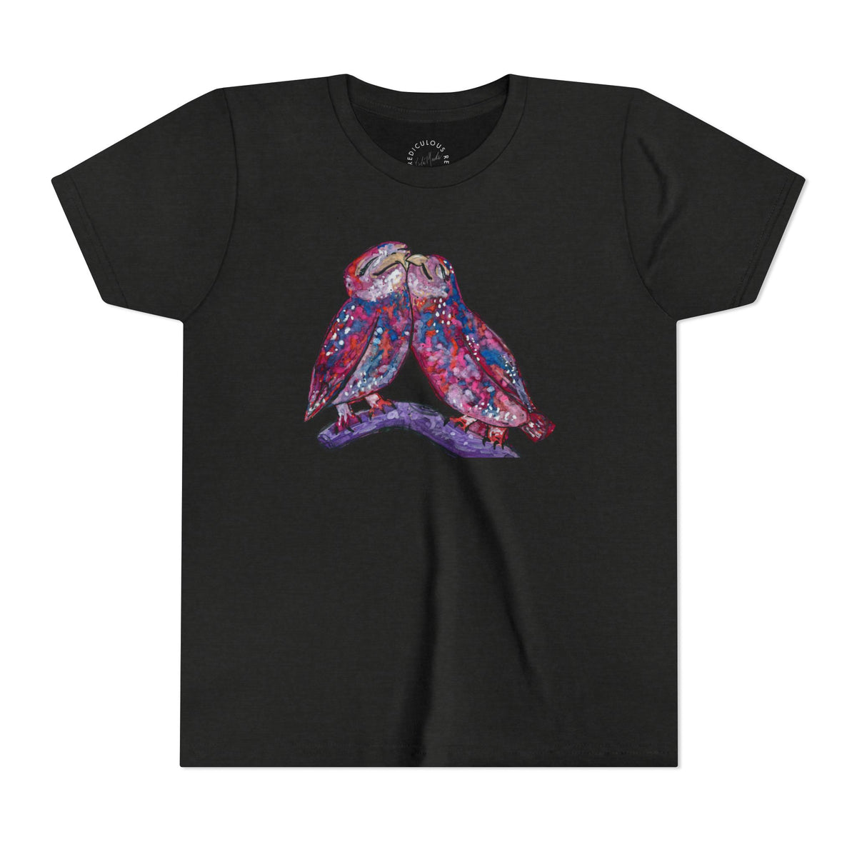 Youth Tee – Watercolor Lovebirds Graphic