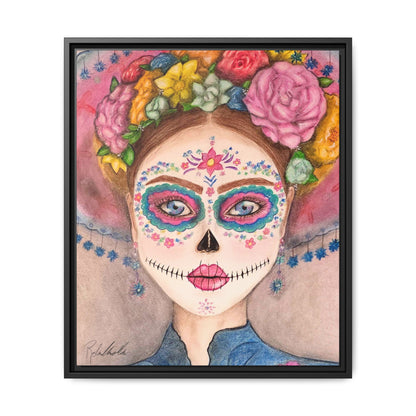 Day of the Dead Skull Woman Framed Wall Art