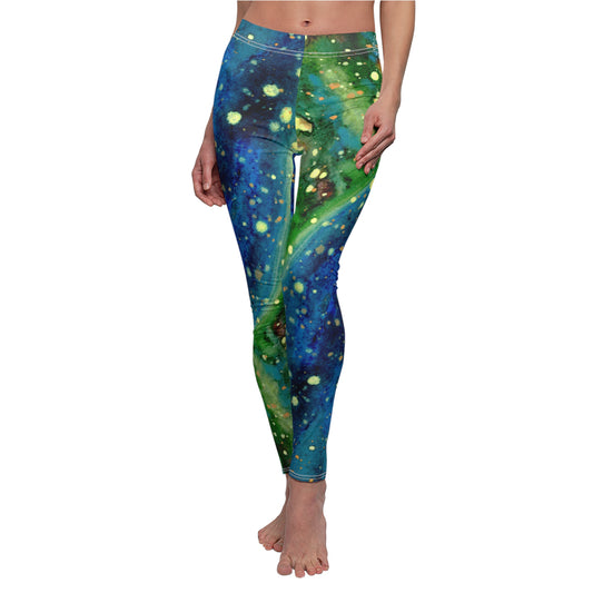 Blue Planet Galaxy Women's Cut & Sew Casual Leggings (AOP)