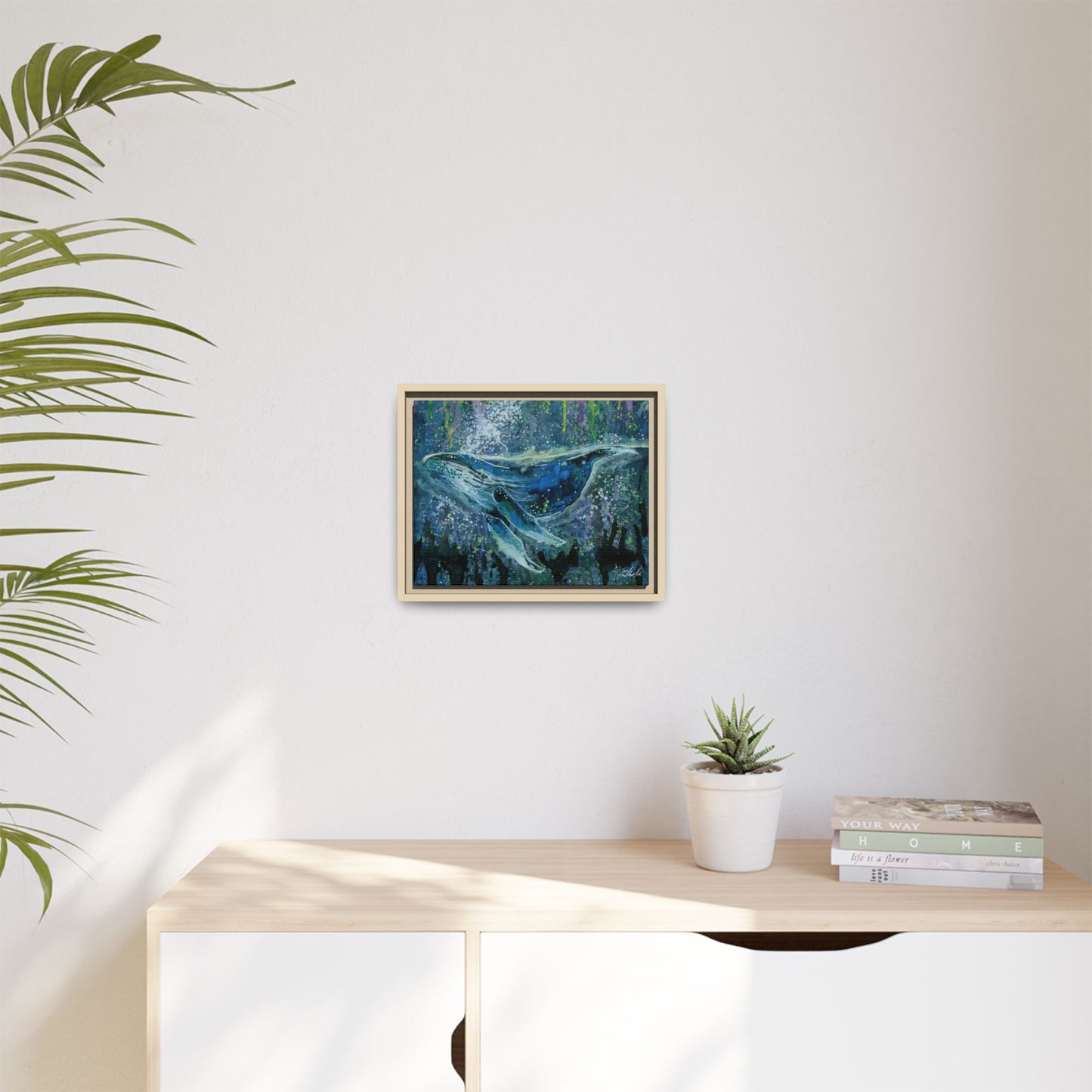 Watercolor Whale Framed Wall Art