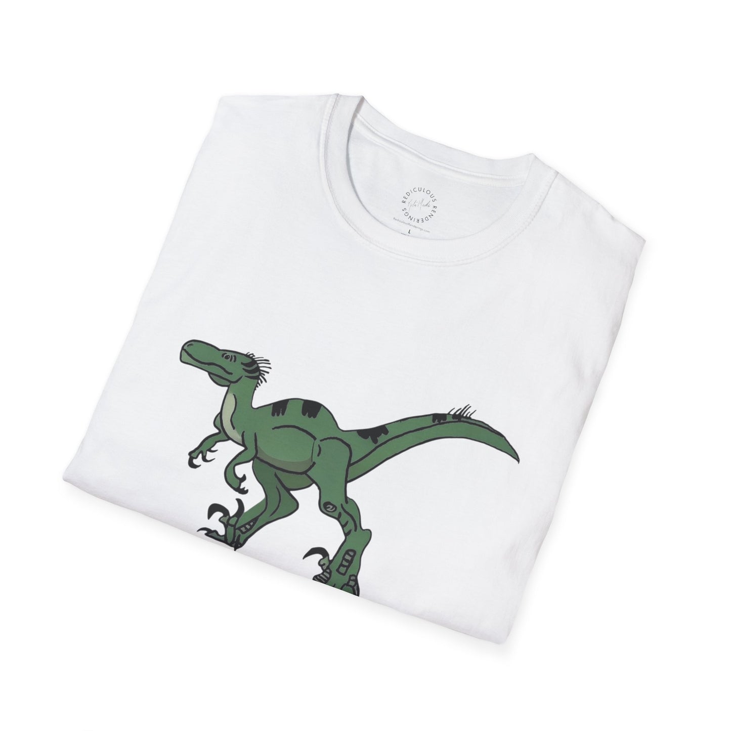 Raptor Graphic T-Shirt — Green Dinosaur Illustration Tee