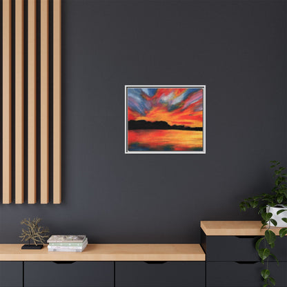 Sunset Over The Lake Framed Wall Art