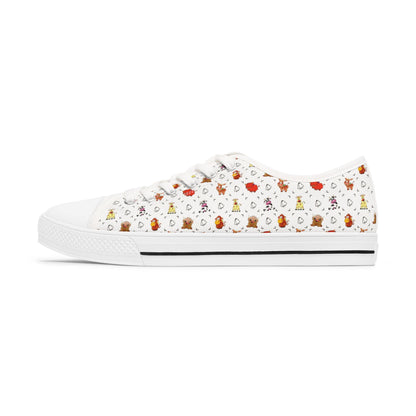 Cute Cow Bell Printed Women's Classic Low Top Sneaker Shoes