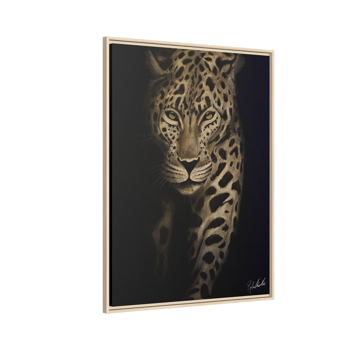 Leopard at Night Framed Wall Art