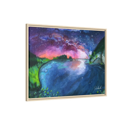 Watercolor Sunset Lake Framed Wall Art