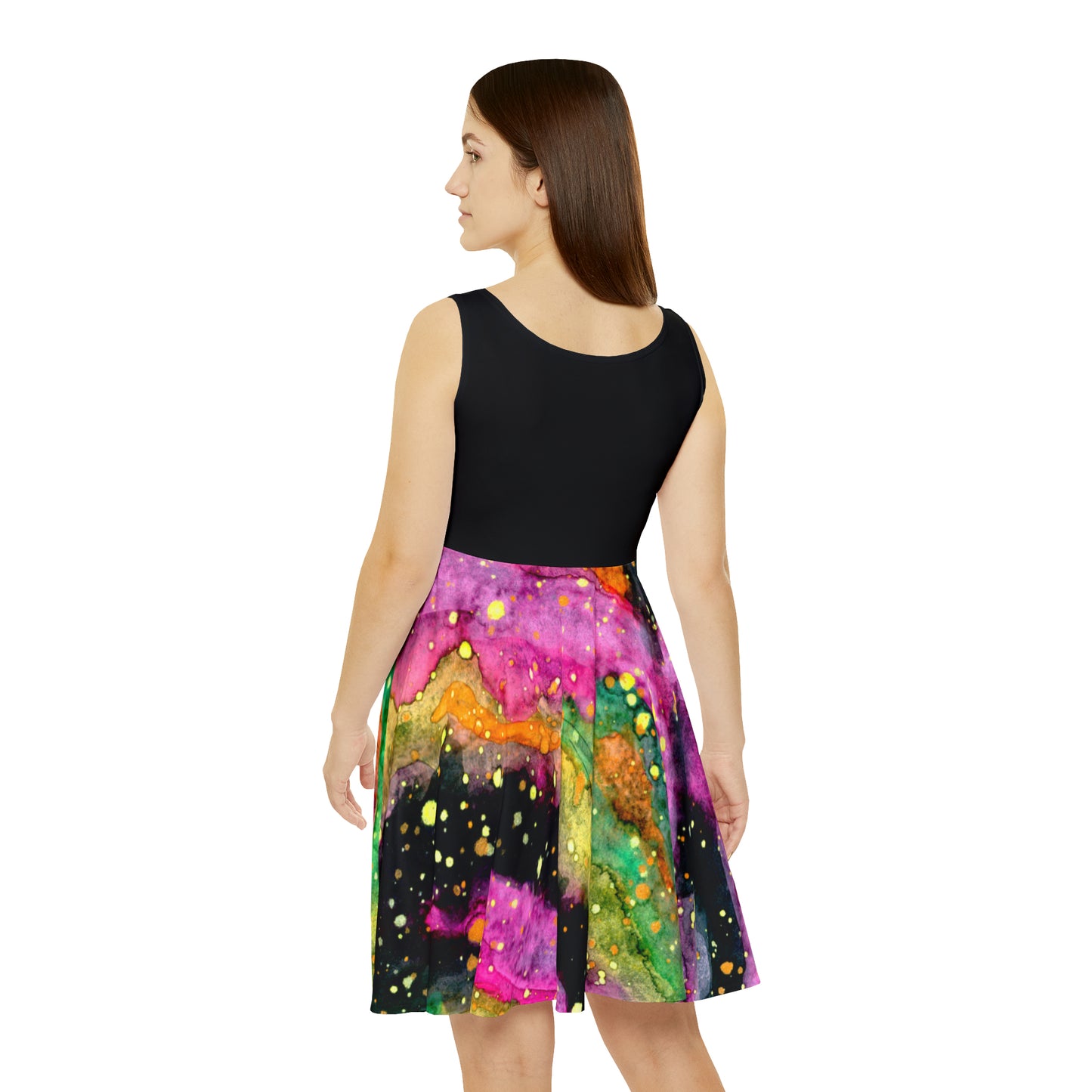 Neon Galaxy Women's Skater Dress (AOP)