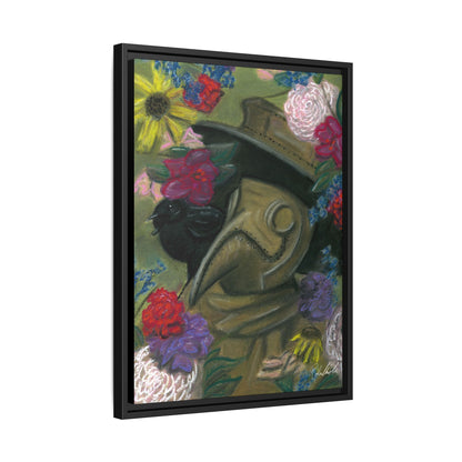 Plague Doctor and Raven Framed Wall Art