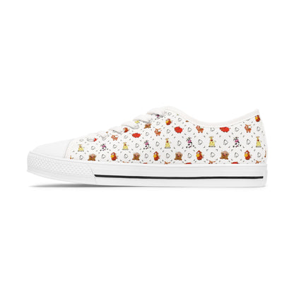 Cute Cow Bell Printed Women's Classic Low Top Sneaker Shoes