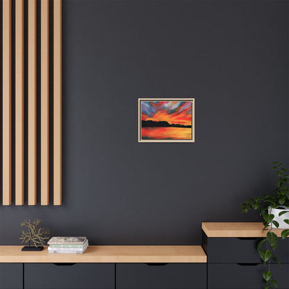 Sunset Over The Lake Framed Wall Art