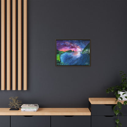 Watercolor Sunset Lake Framed Wall Art