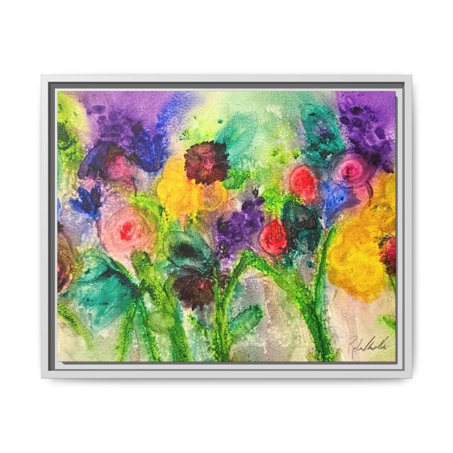 Abstract Flowers Framed Wall Art