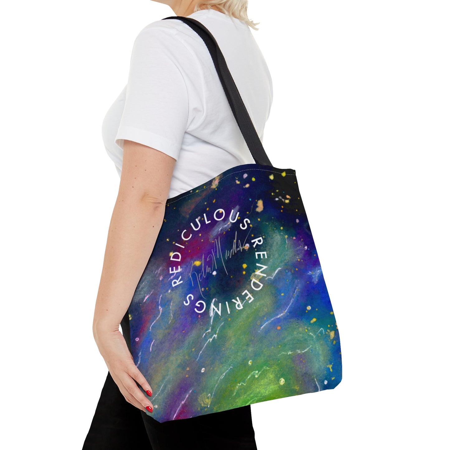 Rainbow Vortex Galaxy Tote