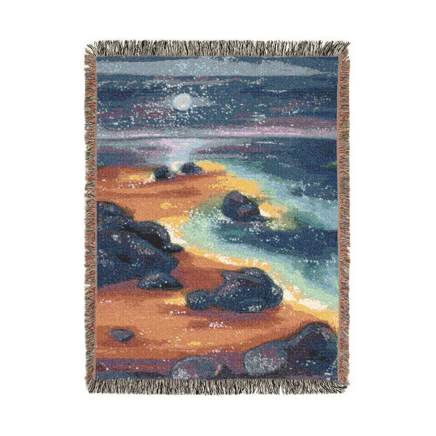 Abstract Beach Woven Blanket – Colorful Tapestry Throw