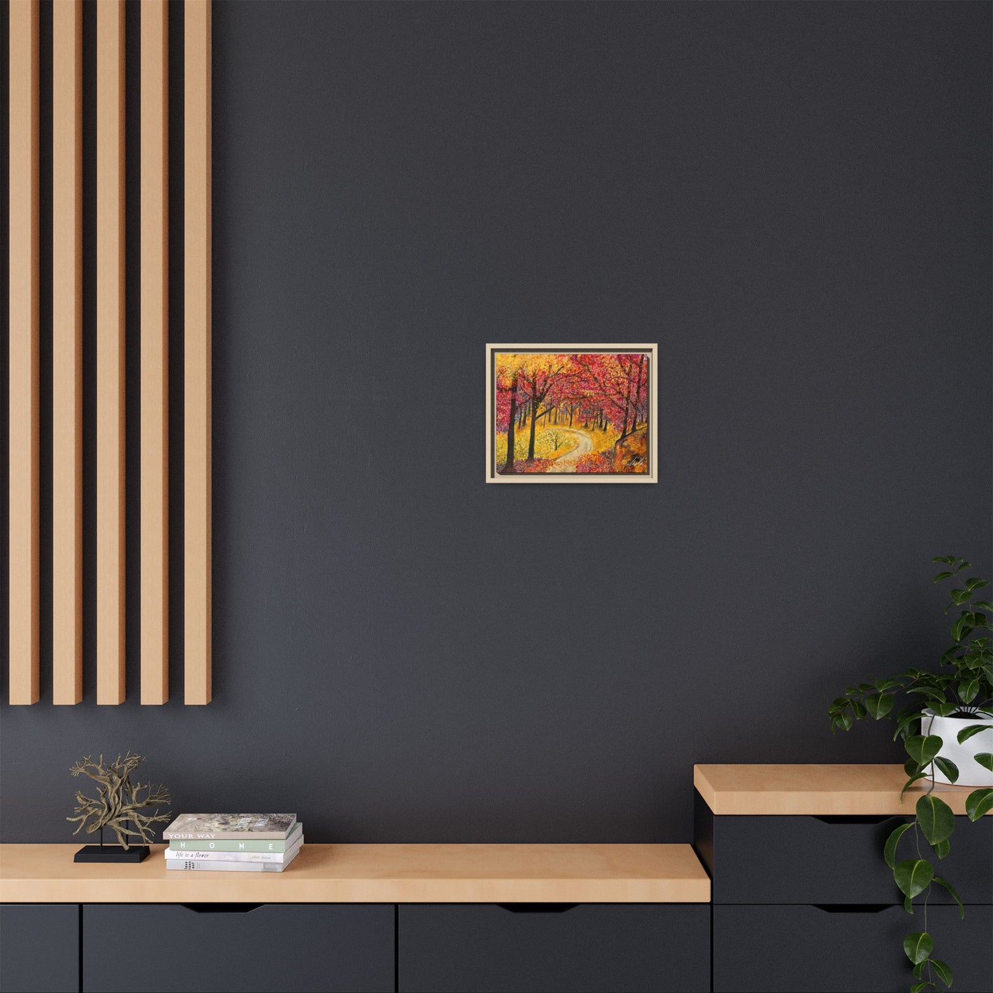 Vibrant Fall Forest Framed Wall Art