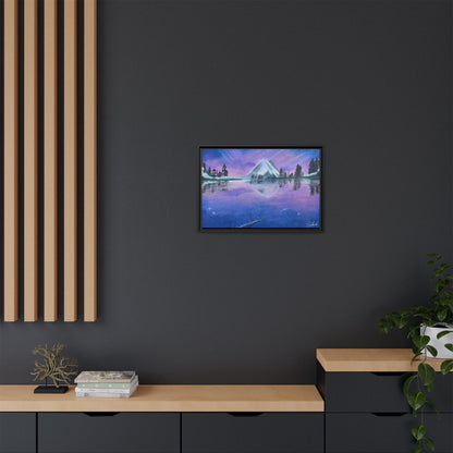 Purple Sky Over Lone Mountain Framed Wall Art