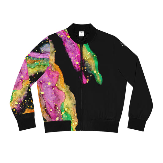 Neon Galaxy Women's Bomber Jacket (AOP)