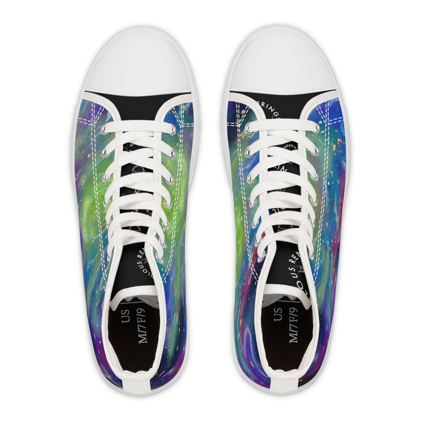 Rainbow Vortex Galaxy Unisex Classic High Top Sneakers