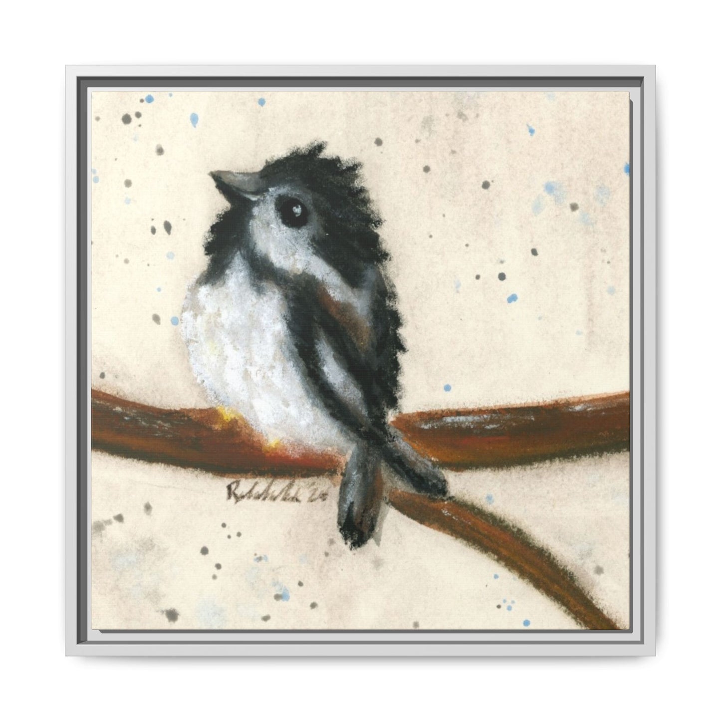Black Finch Bird Framed Wall Art