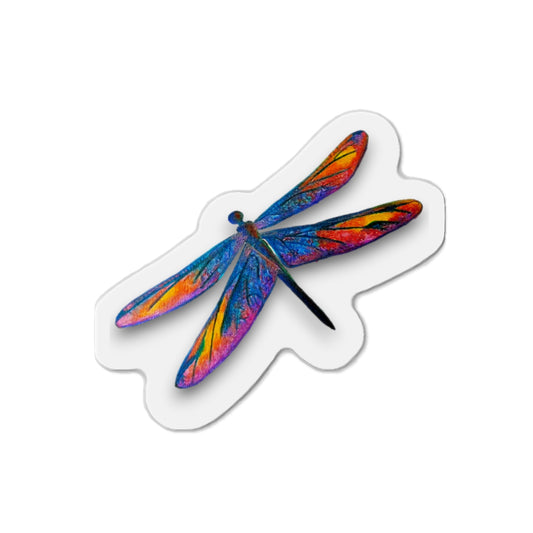 Dragonfly Cut Magnets  Custom Shape, 5 Sizes, Vinyl Material for Outdoor Use, Flexible and Durable, Black Backing - Home Decor Refrigerator Magnets