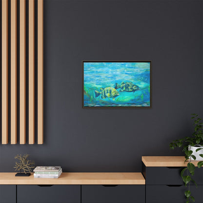 Framed Matte Canvas - Underwater Fish Scene