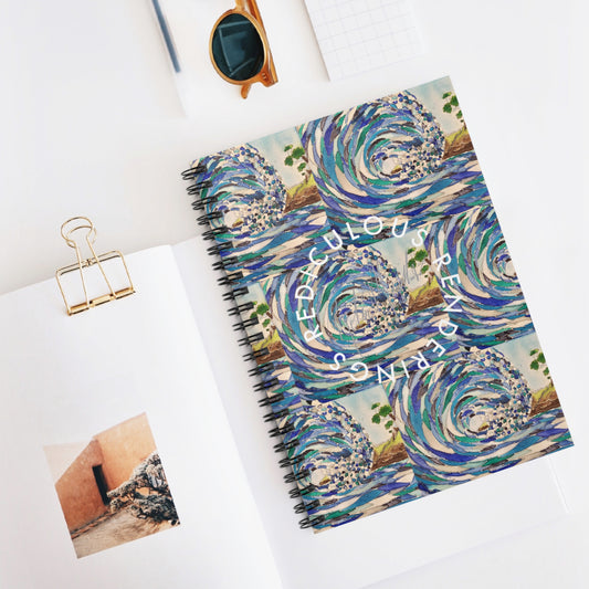 Waves Spiral Notebook - Ruled Line 118 Pages, Printed Cover