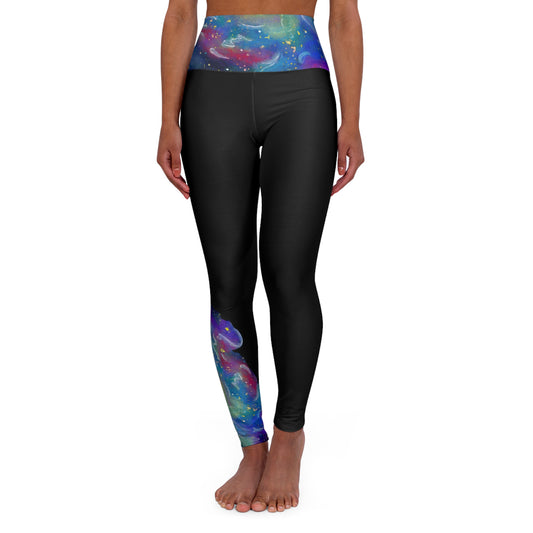 Rainbow Vortex Galaxy High Waisted Yoga Leggings (AOP)