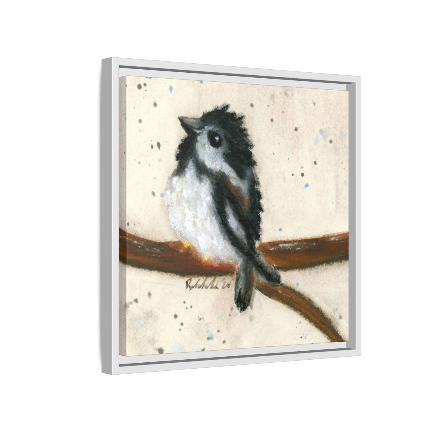 Black Finch Bird Framed Wall Art