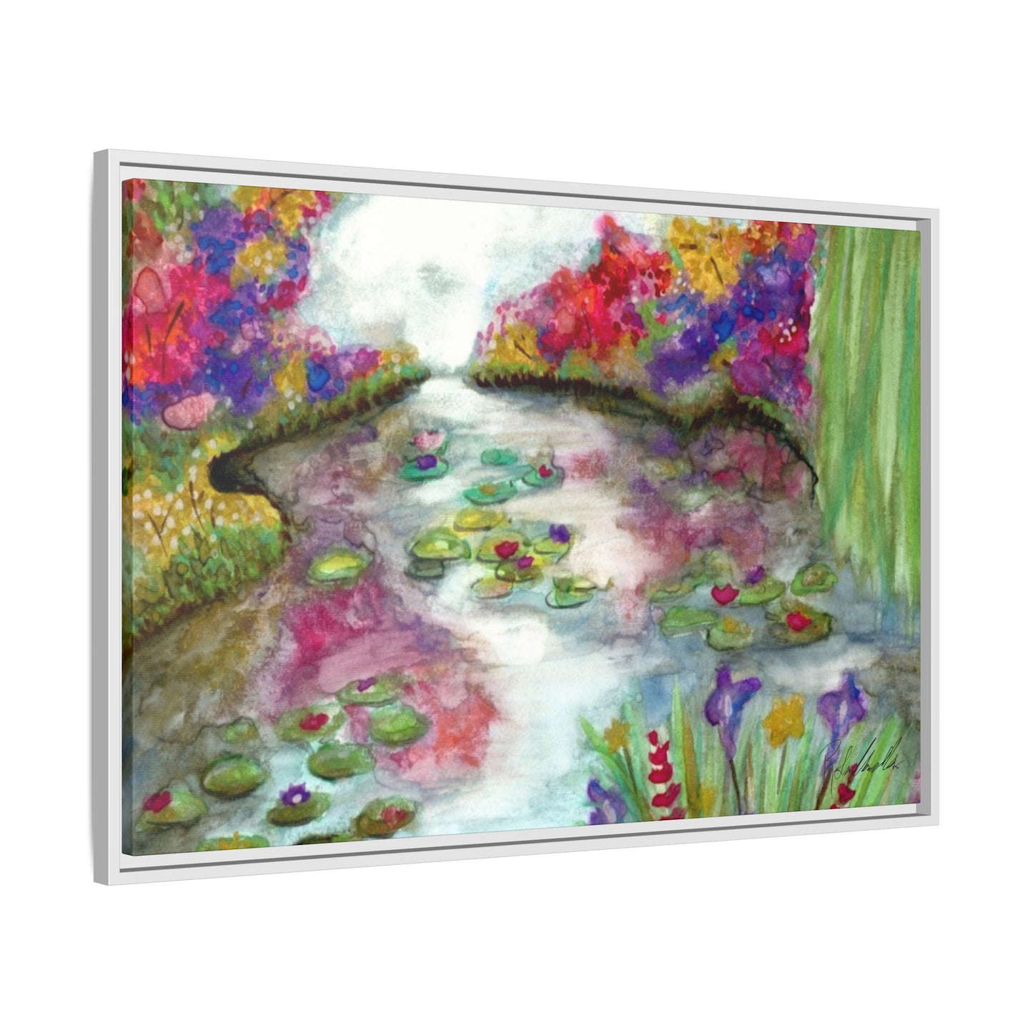 Floral Summer Pond Framed Wall Art