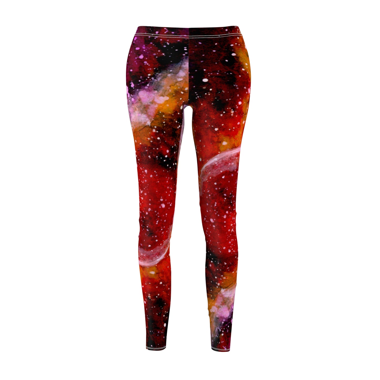 Orange Moons Galaxy Women's Cut & Sew Casual Leggings (AOP)