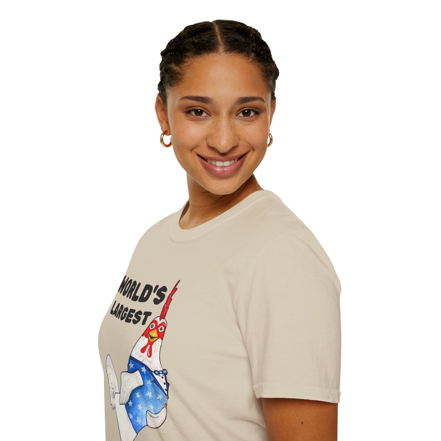 World's Largest Chicken T-Shirt — Funny Patriotic Rooster Tee