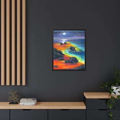 Beach at Night Frame Wall Art