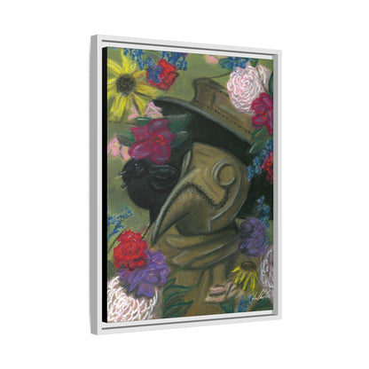 Plague Doctor and Raven Framed Wall Art