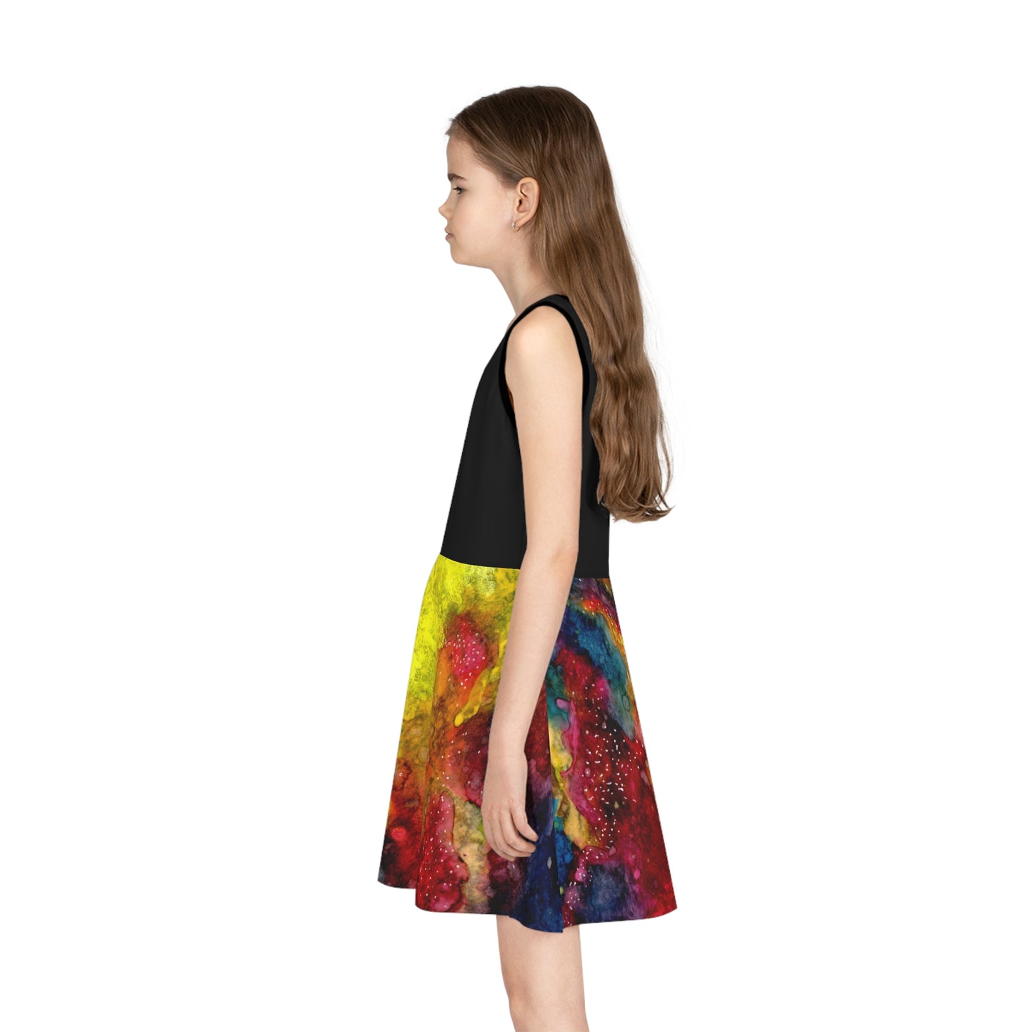 Sunset Clouds Galaxy Girls' Sleeveless Sundress (AOP)