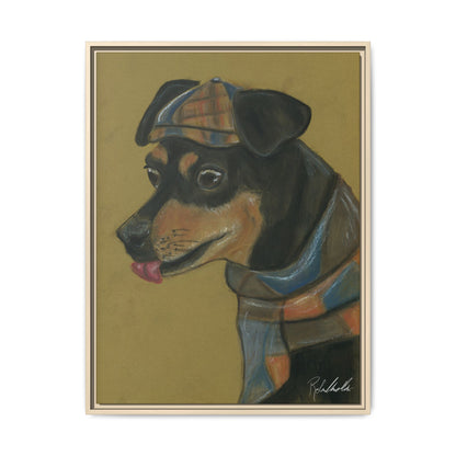 Small Chihuahua Dog in Hat Framed Wall Art
