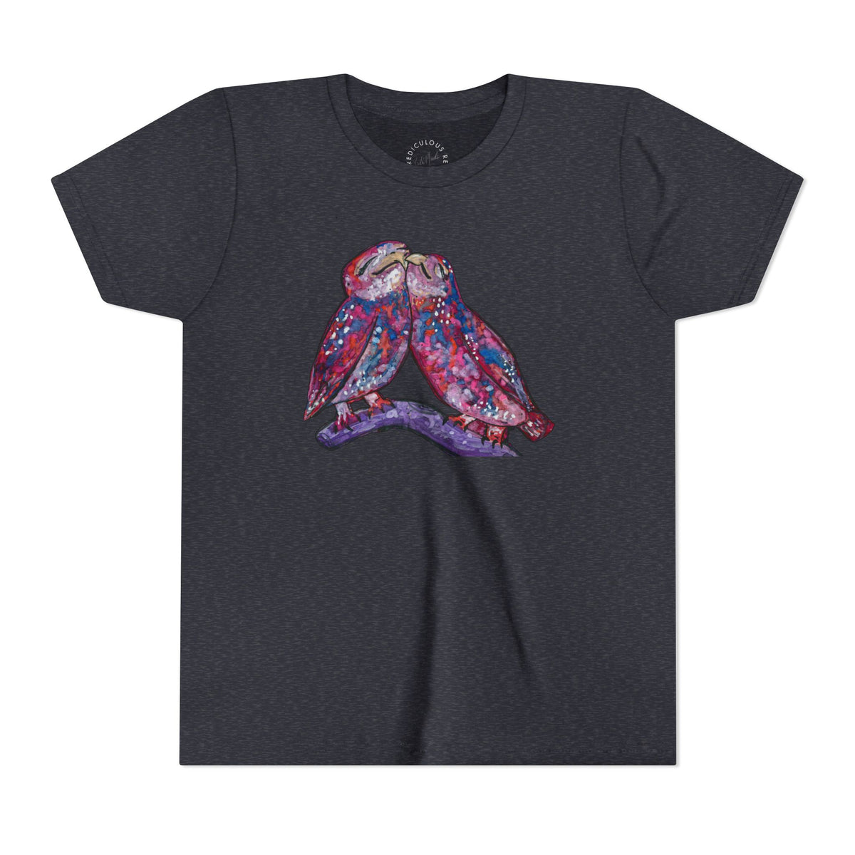 Youth Tee – Watercolor Lovebirds Graphic
