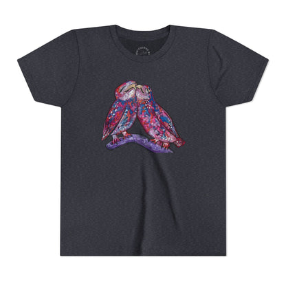 Youth Tee – Watercolor Lovebirds Graphic