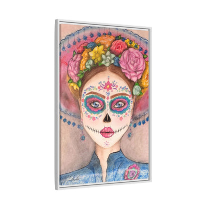 Day of the Dead Skull Woman Framed Wall Art