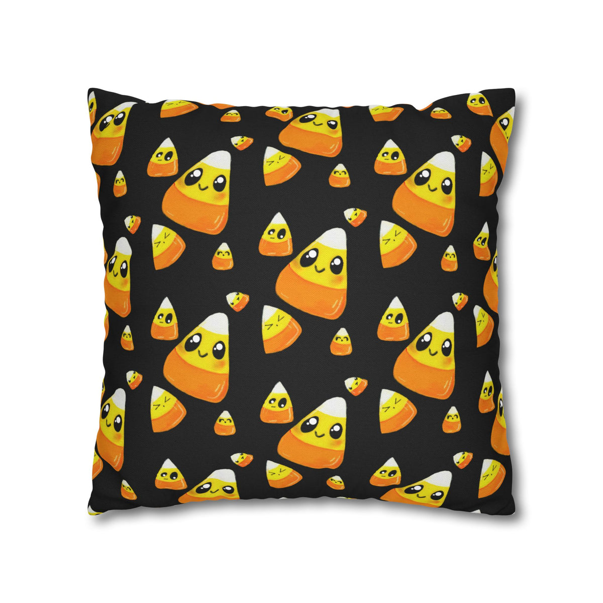 Cute Candy Corn Pattern Pillowcase — Halloween Decorative Throw Pillow Cover