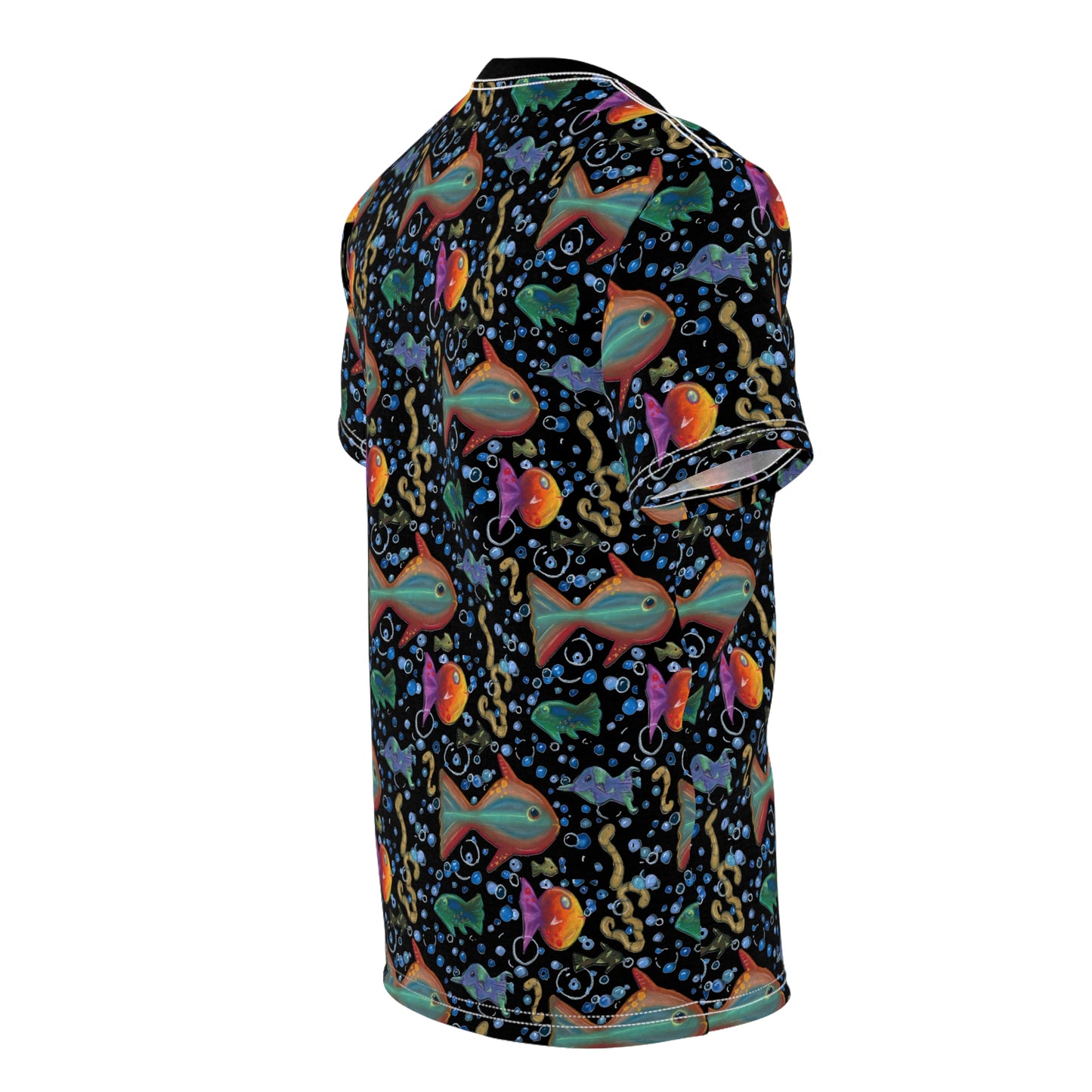 T-Shirt — Neon Retro Fish All-Over Print Tee