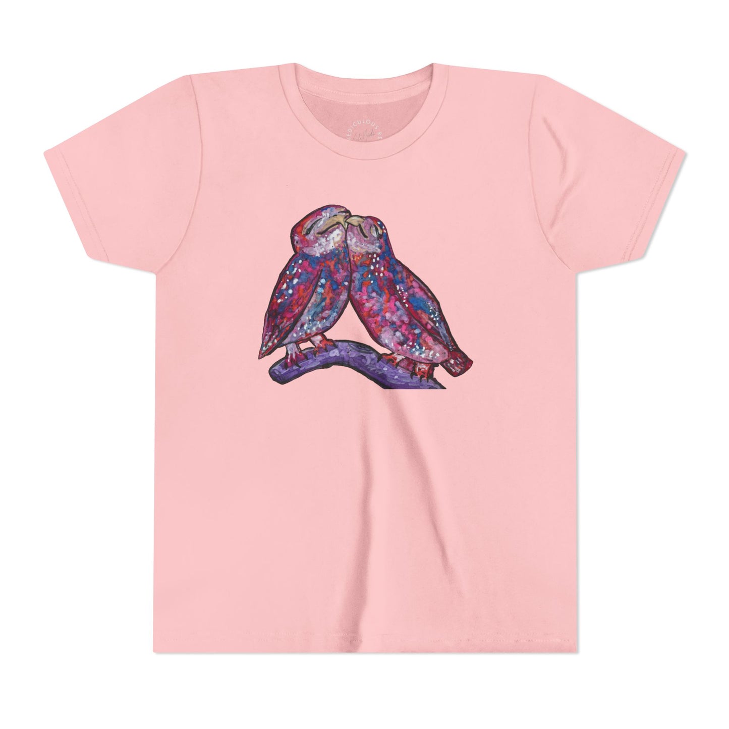 Youth Tee – Watercolor Lovebirds Graphic