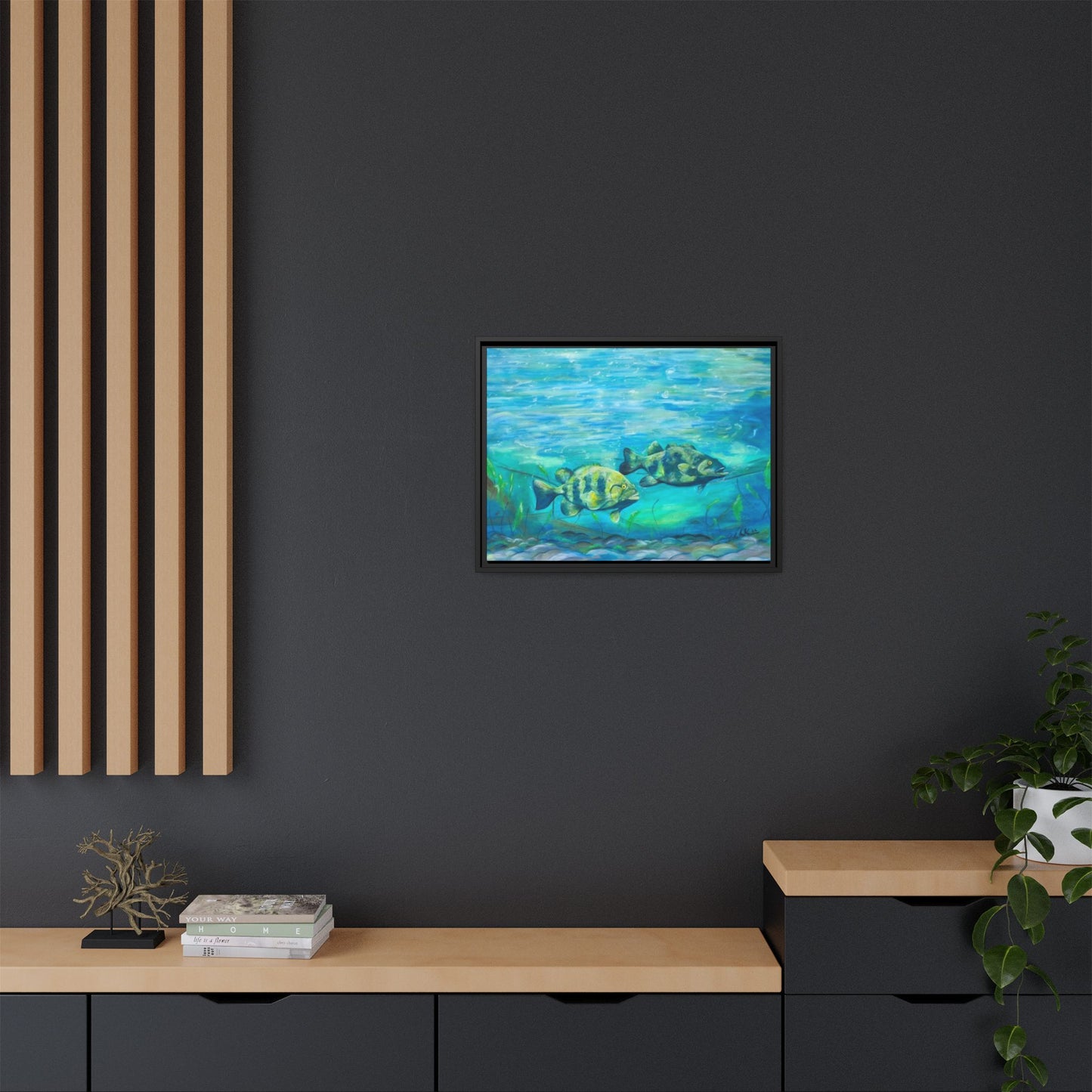 Framed Matte Canvas - Underwater Fish Scene