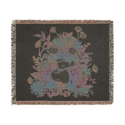 Frog Floral Woven Blanket