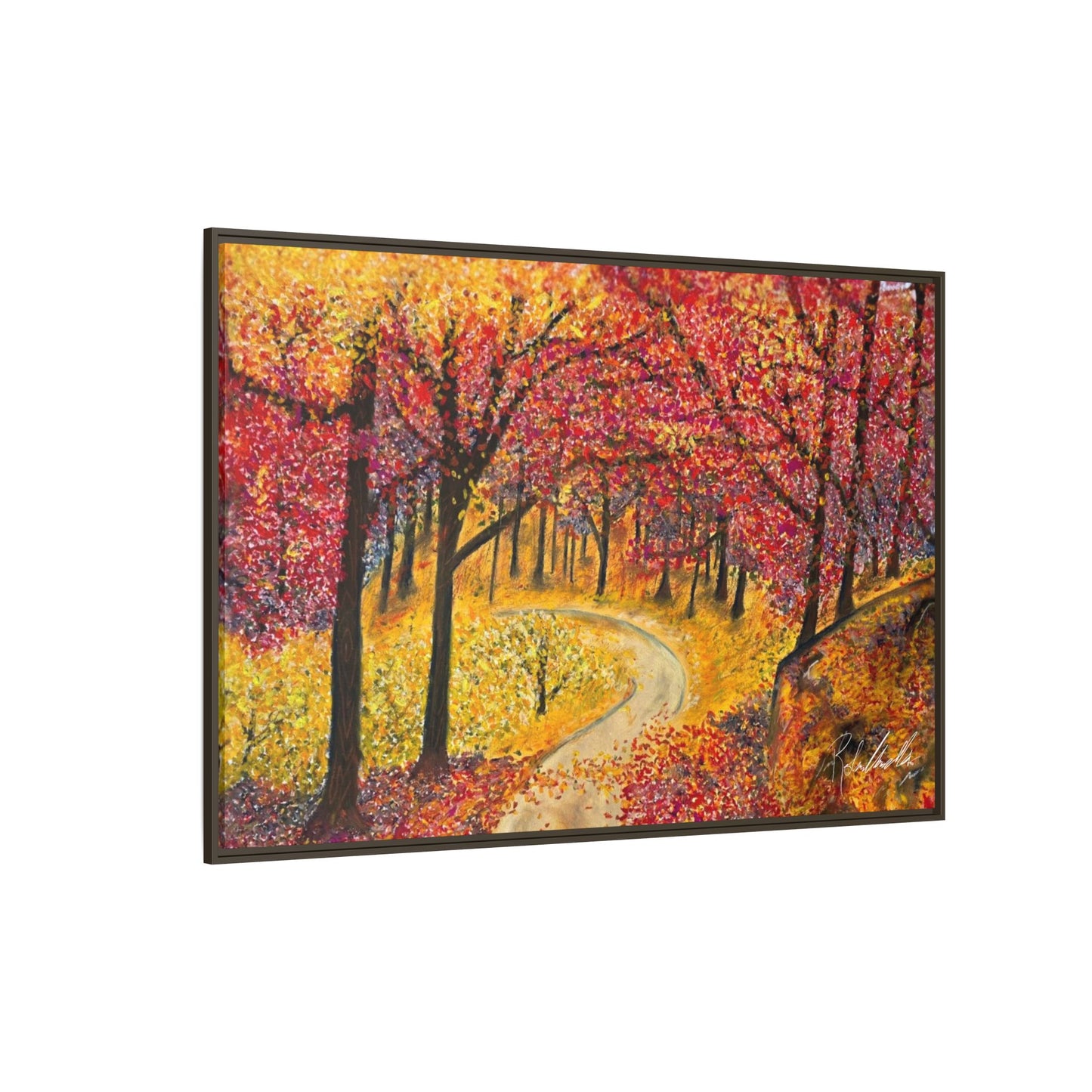 Vibrant Fall Forest Framed Wall Art