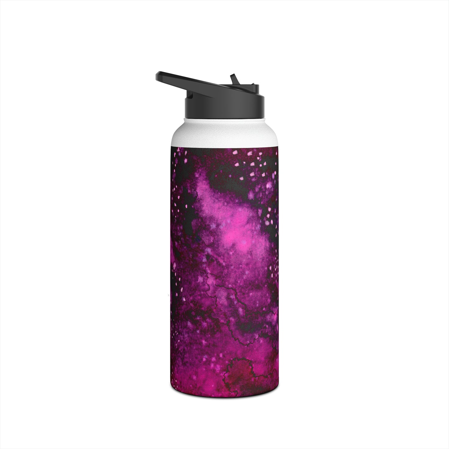 Rose Colored Galaxy Stainless Steel Water Bottle, Standard Lid