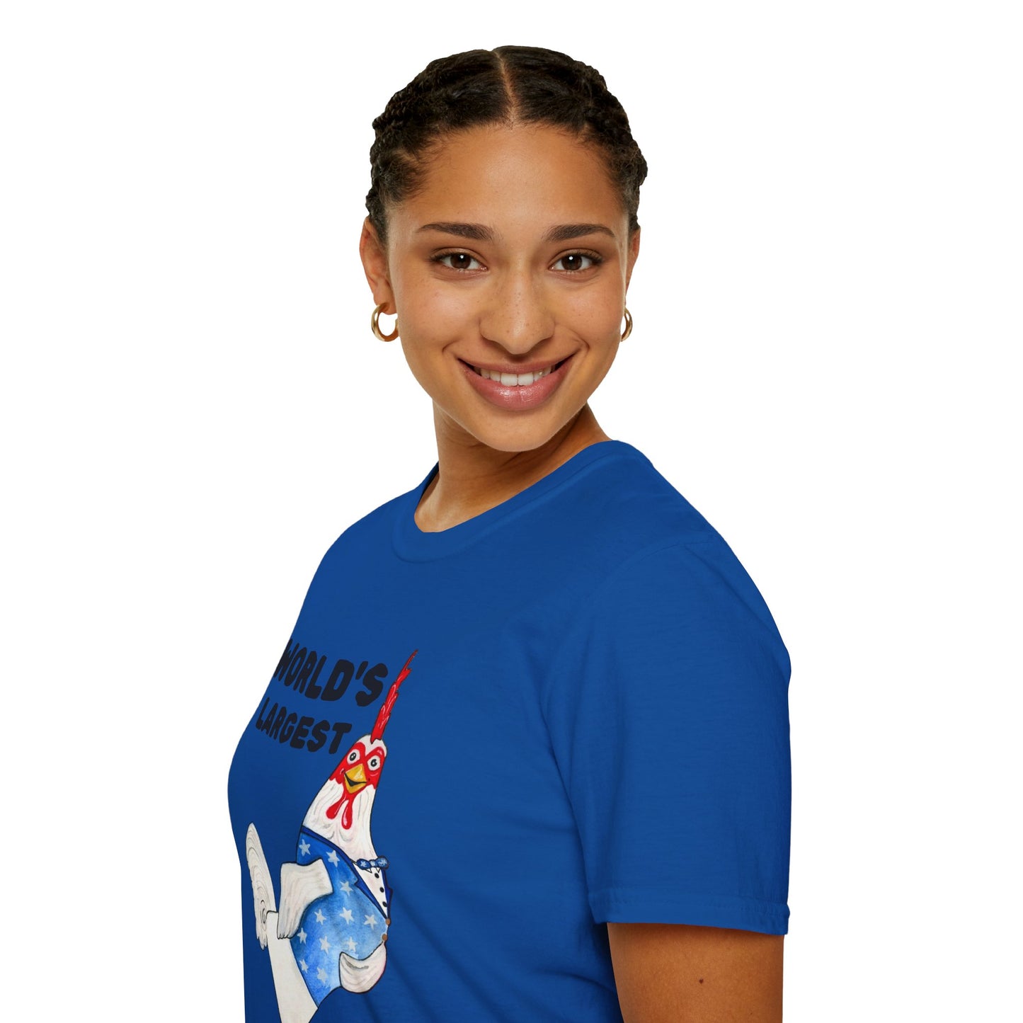 World's Largest Chicken T-Shirt — Funny Patriotic Rooster Tee